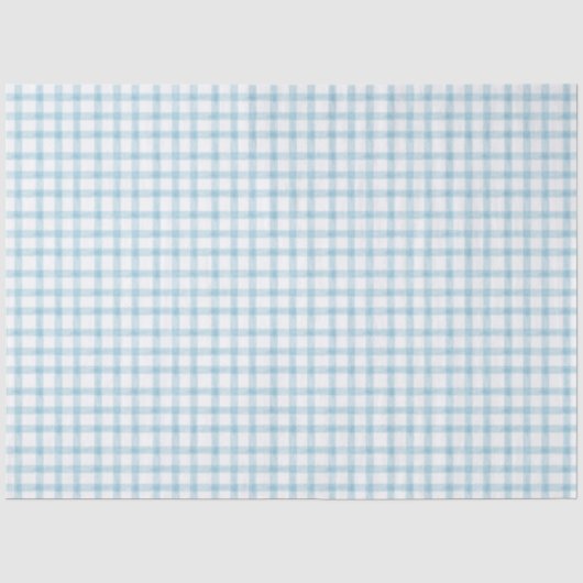 001 Himmelblaues Gingham-Seidenpapier Seidenpapier (Vorderseite)