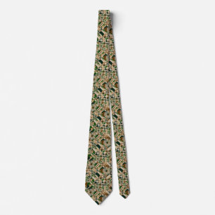 001 Karo Blume Muster Krawatte
