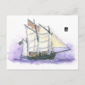 (001) Le Corentin - Lugger Tall Ship Postkarte (Vorderseite)