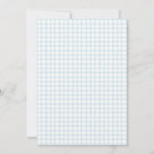 001 Sky Blue Floral Gingham Baby Shower Invitation Einladung (Rückseite)