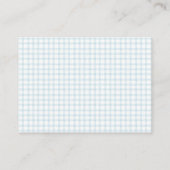 001 Sky Blue Gingham Baby Shower Diaper Raffle Begleitkarte (Rückseite)