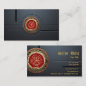 [001] Vegvisir - Gold Viking Magic Runic Compass Visitenkarte (Vorne/Hinten)