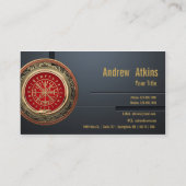 [001] Vegvisir - Gold Viking Magic Runic Compass Visitenkarte (Rückseite)