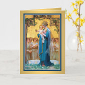 0026 Jungfrau Mary Grußkarte mit Gedicht Karte (Gelbe Blume)