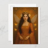 002_A fairy princess in burnt orange. Postkarte (Vorne/Hinten)