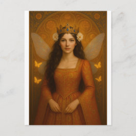 002_A fairy princess in burnt orange. Postkarte