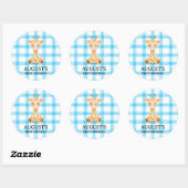 002 Cerulean Blue Check Giraffe Sticker (Blatt)