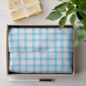 002 Cerulean Blue Gingham Tissue Paper Seidenpapier (Geschenk)