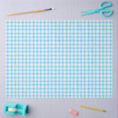 002 Cerulean Blue Gingham Tissue Paper Seidenpapier (Basteln)
