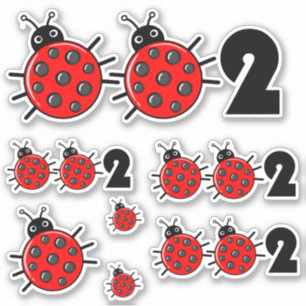 🐞 002, Niedliches Set von Ladybird-Pickleball Aufkleber