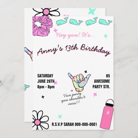 002 Party-vsco-Trend für Teenager Ankündigung (Vorne/Hinten)