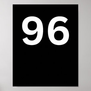 00396 Number 96 Neunzig Sechs W Poster