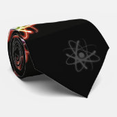 (003: 01) Bunte glühende Atome - schwarze Krawatte (Gerollt)