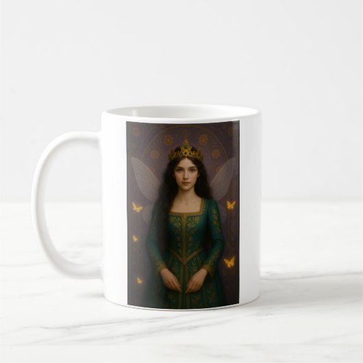 003_A fairy princess in emerald green. Kaffeetasse (Links)