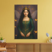 003_A fairy princess in emerald green. Leinwanddruck (Insitu (Wohnzimmer))