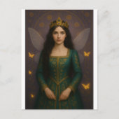 003_A fairy princess in emerald green. Postkarte (Vorderseite)
