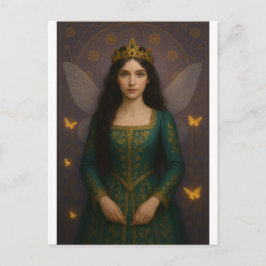 003_A fairy princess in emerald green. Postkarte