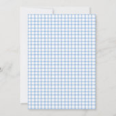 003 Cobalt Floral Gingham Baby Shower Invitations Einladung (Rückseite)