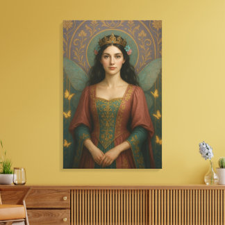 004_A fairy princess in muted rose and teal green. Leinwanddruck