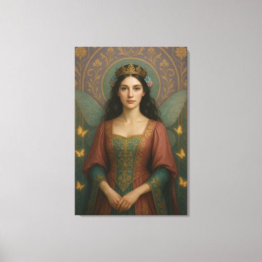 004_A fairy princess in muted rose and teal green. Leinwanddruck (Vorderseite)