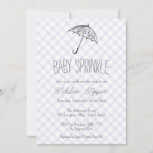 004 Indigo Moderner Regenschirm Baby Sprinkle Ging Einladung