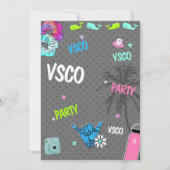 004 Party-vsco-Trend für Teenager Einladung (Rückseite)