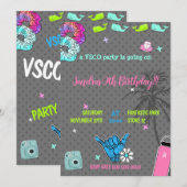 004 Party-vsco-Trend für Teenager Einladung (Vorne/Hinten)