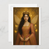 005_A fairy princess in rose pink. Postkarte (Vorne/Hinten)