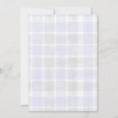 005 Iris 020 Fog Sun Plaid Stork Baby Shower Einladung (Rückseite)