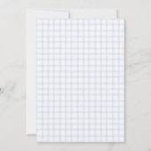 005 Iris Augapfel Gingham-Baby-Party Einladung (Rückseite)