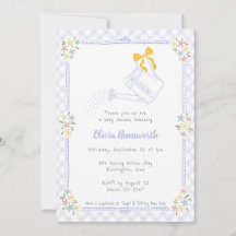 005 Iris Lavender Gingham Gießkanne Babyparty