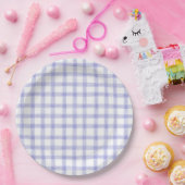 005 Iris Lila Aquarell Gingham Papier Teller (Party)