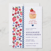 005 Iris Lila Beeren-Patch-Cupcake-Baby-Party Einladung (Vorderseite)