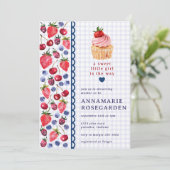 005 Iris Lila Beeren-Patch-Cupcake-Baby-Party Einladung (Stehend Vorderseite)