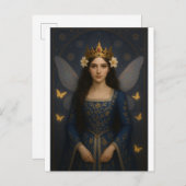 006_A fairy princess in royal blue. Postkarte (Vorne/Hinten)