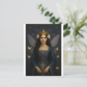 006_A fairy princess in royal blue. Postkarte (Stehend Vorderseite)