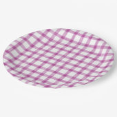 006 Wein Wasserfarbe Gingham L Papierplatten Pappteller (Schrägansicht)