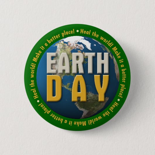 (007:01) Earth Day: Heile die Welt!-Button Button (Vorderseite)