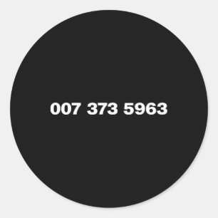 007 373 5963 - Berühmte 90er-Videospielcodes Runder Aufkleber