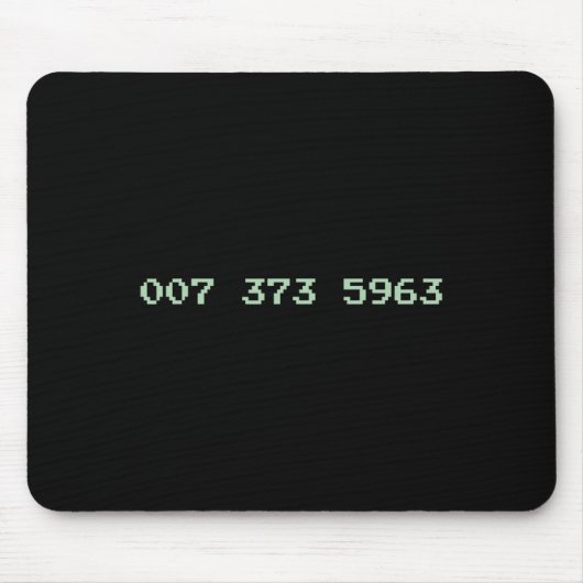 007 373 5963 Videospielcode 1987 80's Retro Games Mousepad (Vorne)