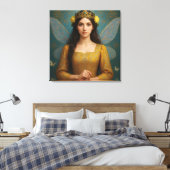 007_A fairy princess in golden yellow.  Leinwanddruck (Insitu (Schlafzimmer))