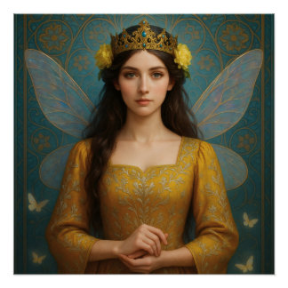 007_A fairy princess in golden yellow. Poster
