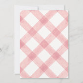 007 Red Teddy Bear Gingham Baby Shower Einladung (Rückseite)