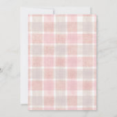 007 Roter Wasserfarbplaid-Storch-Boho-Baby-Shower Einladung (Rückseite)