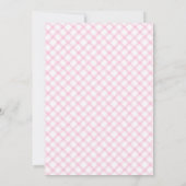 009 Fuchsia Gelbe Gänseblümchen Schleife Gingham B Einladung (Rückseite)
