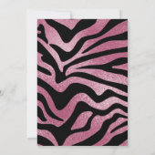 00. BIrthday - Pink & Black Zebra Streifen Einladung (Rückseite)