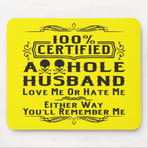 !00% Certified A-hole Husband #USAPatriotGraphics Mousepad