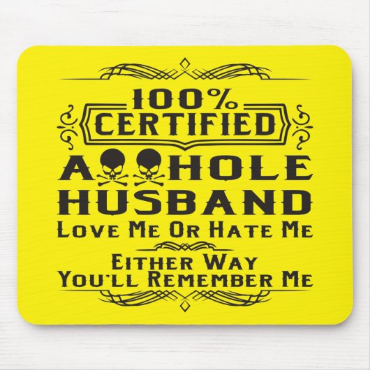 !00% Certified A-hole Husband #USAPatriotGraphics Mousepad (Vorne)