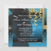 00. Geburtstag Girl Bash Party - Blau Einladung (Rückseite)