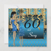 00. Geburtstag Girl Bash Party - Blau Einladung (Vorderseite)